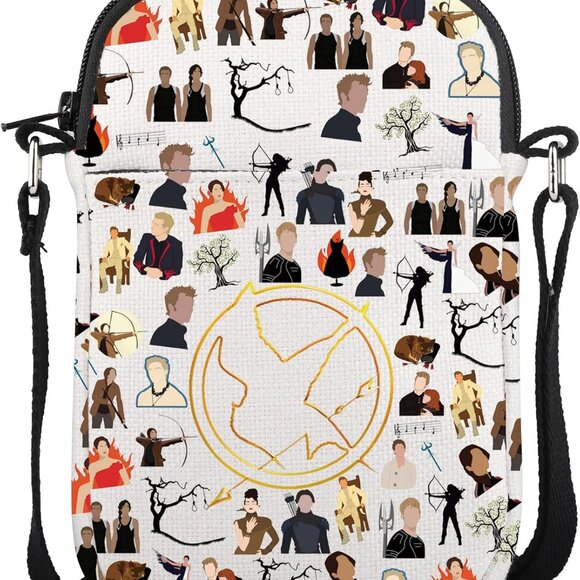 Trendy Game-Inspired Crossbody Bag with Water-Resistant Canvas and 3 Pockets - Picture 1 of 8